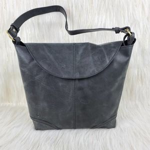 Born Distressed Leather Shoulder Bag Black